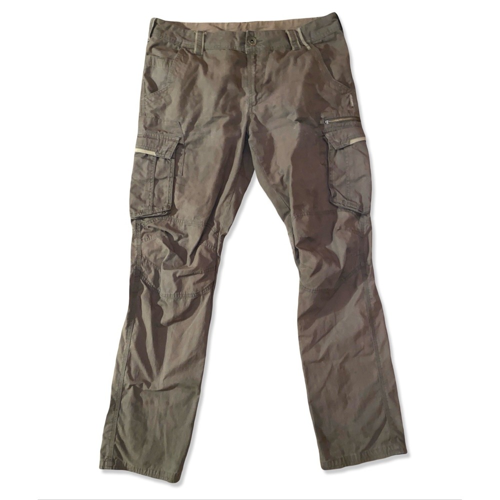 Decathlon Travel Pant Hiking Cargo Pants Men's Size M Brown Utitlity Quechua